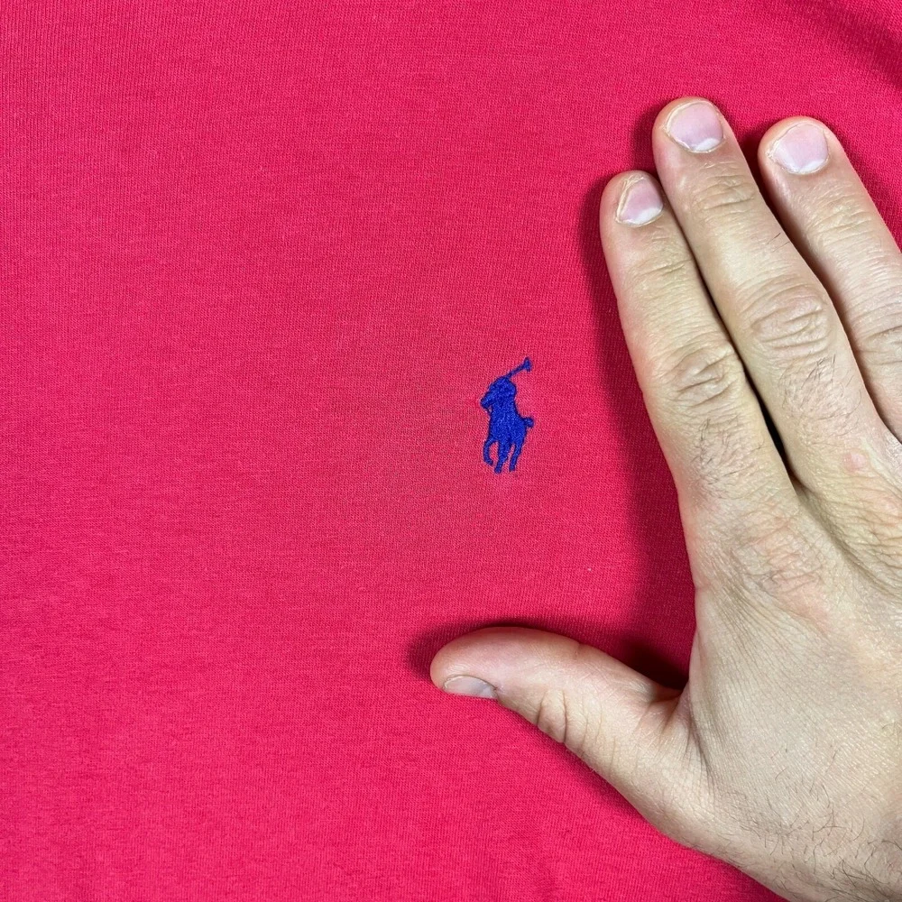 Polo Ralph Lauren Basic T-Shirt Mens L Red‎ Short Sleeve Tee Pony Classic FLAW